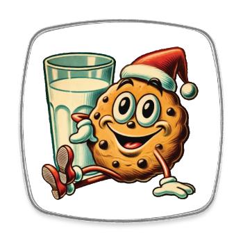 Christmas Retro Vintage Biscuit Style - Square fridge magnet - white - Front