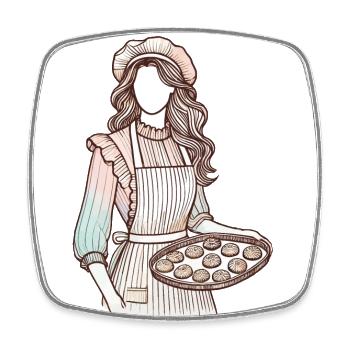 Loving Baker Charm - Square fridge magnet - white - Front
