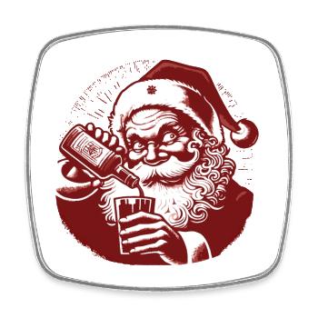 Le Père Noël aime l’alcool Humour de Noël - Magnet carré - blanc - Devant