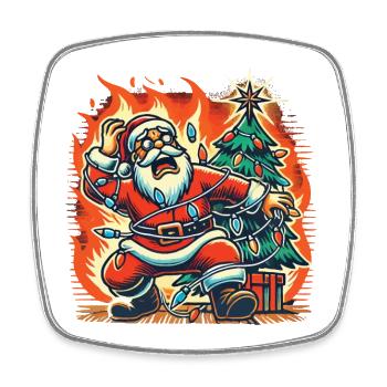 Choc électrique Catastrophe du Père Noël - Magnet carré - blanc - Devant