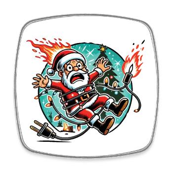 Surprise d’électrocution du Père Noël - Magnet carré - blanc - Devant