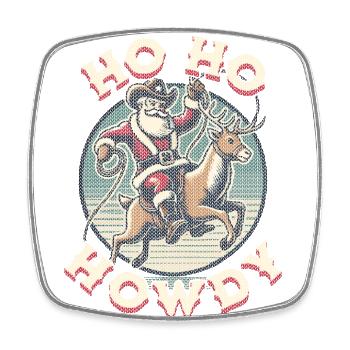 Weihnachtlicher Cowboy Weihnachtsmann Western - Viereckiger Kühlschrankmagnet - Weiß - Vorne