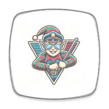 Weihnachtselfen Streife Santa Elf Patrol Party - Viereckiger Kühlschrankmagnet - Weiß - Vorne