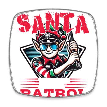 Santa Elf Patrol Weihnachten Lustig - Viereckiger Kühlschrankmagnet - Weiß - Vorne