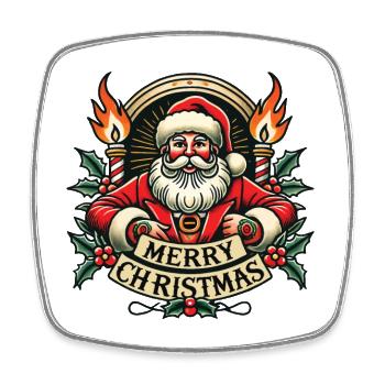 Tattoo Stil Weihnachten Streetwear Aesthetic - Viereckiger Kühlschrankmagnet - Weiß - Vorne