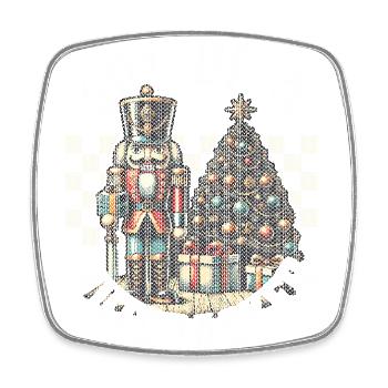 Son of a Nutcracker Christmas Humor - Square fridge magnet - white - Front