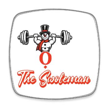 Frosty the swoleman Christmas Fitness Humor - Square fridge magnet - white - Front