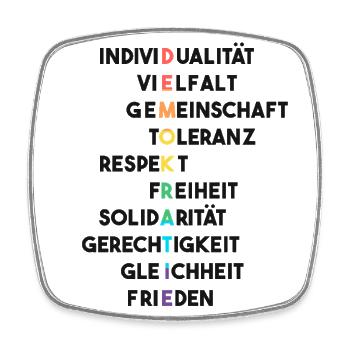 Demokratie LGBTQ - Vielfalt, Toleranz, Frieden - Viereckiger Kühlschrankmagnet - Weiß - Vorne