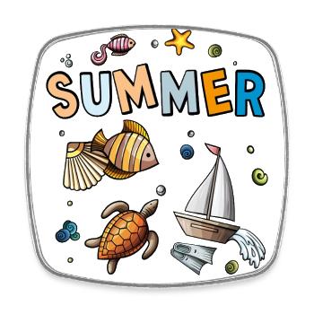 Summer Holiday - Square fridge magnet - white - Front