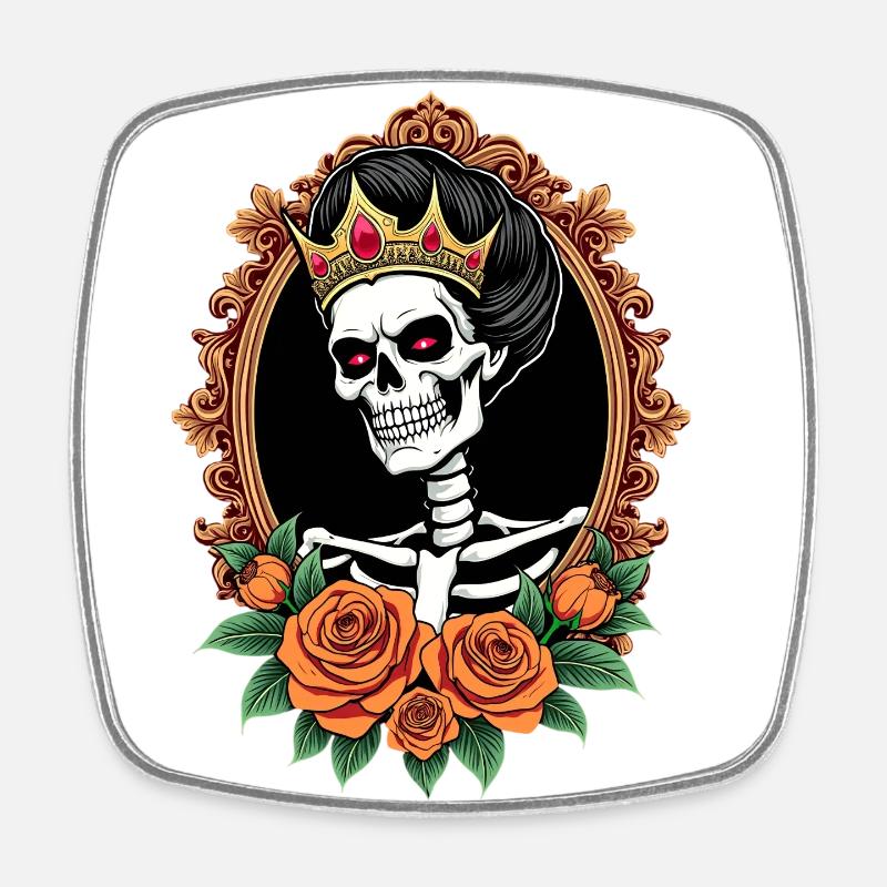 skullqueen - Viereckiger Kühlschrankmagnet - Weiß