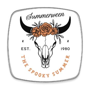 Summerween Sommer Mottoparty Halloween Ästhetik - Viereckiger Kühlschrankmagnet - Weiß - Vorne