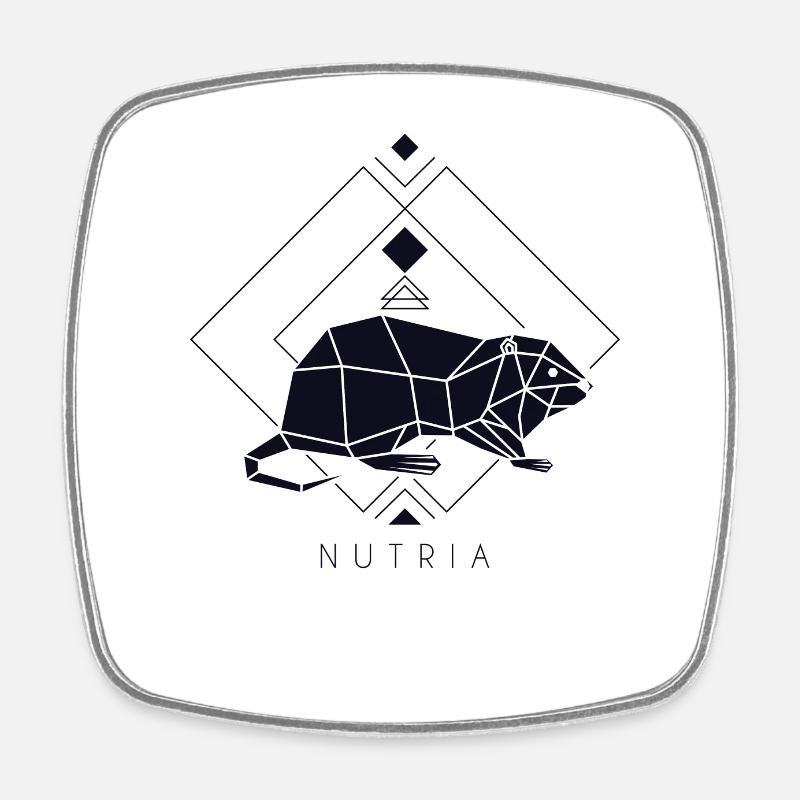 Nutria Polygone Castor Rat Nutria Castor Des - Magnet carré - blanc
