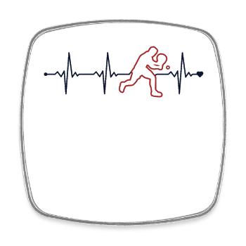 Padel Heartbeat Padel Tennis Platform Tennis Padel - Square fridge magnet - white - Front