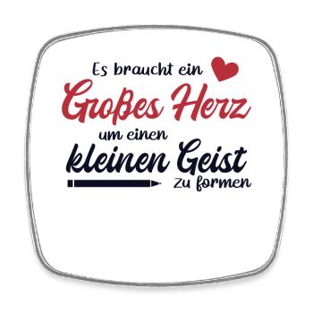 Lehrer Großes Herz Referendar Lehrerin Pädagoge - Viereckiger Kühlschrankmagnet - Weiß - Vorne