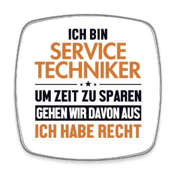 Servicetechniker hat immer Recht Servicetechniker - Viereckiger Kühlschrankmagnet - Weiß - Vorne