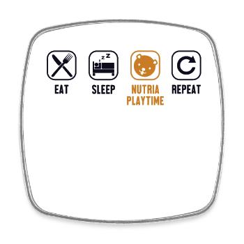 Eat Sleep Nutria Repeat Myocastor Rodent Coypu - Square fridge magnet - white - Front