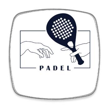 Michelangelo Creation of Adam Padel Paddle Tennis - Viereckiger Kühlschrankmagnet - Weiß - Vorne