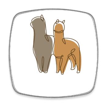 Alpaca Lineart Vicuna Guanaco Llama Breeder Alpaca - Square fridge magnet - white - Front