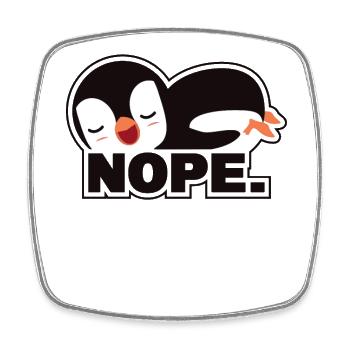 Nope Manchot royal Manchot empereur Oiseau de mer - Magnet carré - blanc - Devant