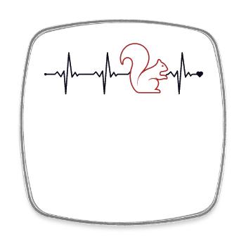 Squirrel Heartbeat Japanese Fox Eastern Gray - Square fridge magnet - white - Front