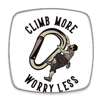 Climb More Worry Less Sportklettern Speedklettern - Viereckiger Kühlschrankmagnet - Weiß - Vorne