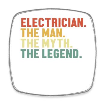 Electrician Man Myth Legend Elektrotechniker - Viereckiger Kühlschrankmagnet - Weiß - Vorne