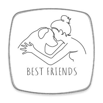 Best Friends Vierbeiner Wauwau Rüde Hundebesitzer - Viereckiger Kühlschrankmagnet - Weiß - Vorne
