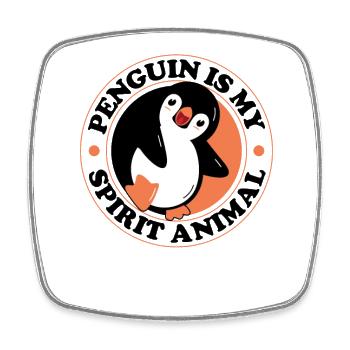 Penguin is my Spirit Animal Königspinguin - Viereckiger Kühlschrankmagnet - Weiß - Vorne