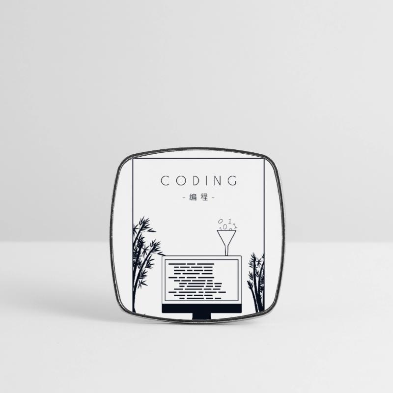Coding Chinese Hanzi Developer Coder Programmierer Viereckiger Kühlschrankmagnet