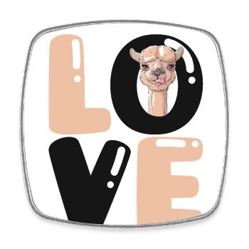 Love Llama Vicuna Guanaco Breeder Alpaca - Square fridge magnet - white - Front