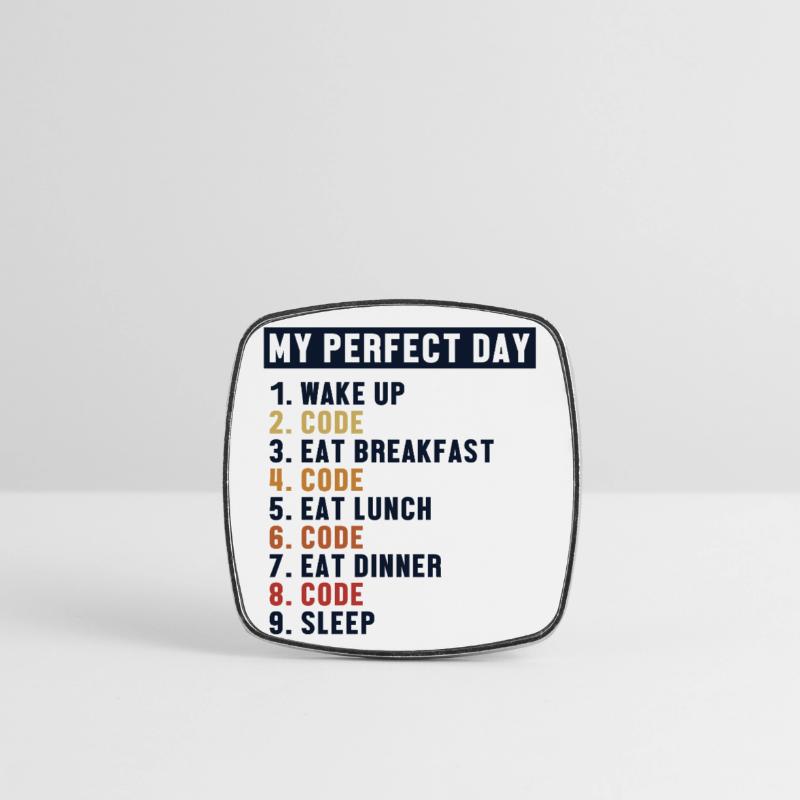 Coding Perfect Day Developer Softwareingenieur Viereckiger Kühlschrankmagnet