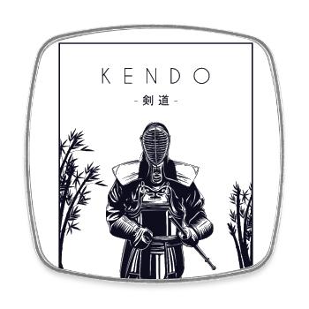 Kendo chinois Hanzi Kenjutsu Kata Shinai Samurai - Magnet carré - blanc - Devant