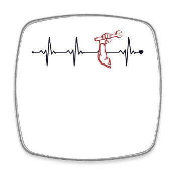 Mechanic Heartbeat Automotive Technician Auto - Square fridge magnet - white - Front