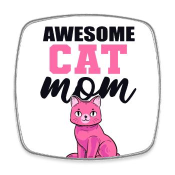 Awesome Cat Mom Hauskatze Miezekatze Kätzchen - Viereckiger Kühlschrankmagnet - Weiß - Vorne