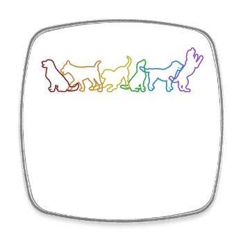 Dogs LGBT Rainbow Vierbeiner Wauwau Rüde - Viereckiger Kühlschrankmagnet - Weiß - Vorne