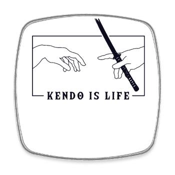 Michelangelo Creation of Adam Kendo Kata Kenjutsu - Viereckiger Kühlschrankmagnet - Weiß - Vorne