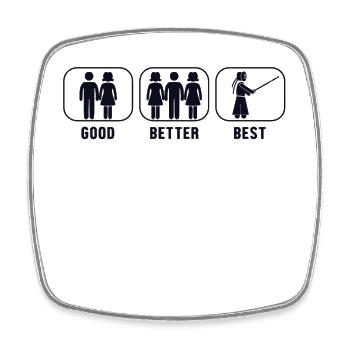Good Better Best Kendo Kenjusu Kata Shinai - Square fridge magnet - white - Front