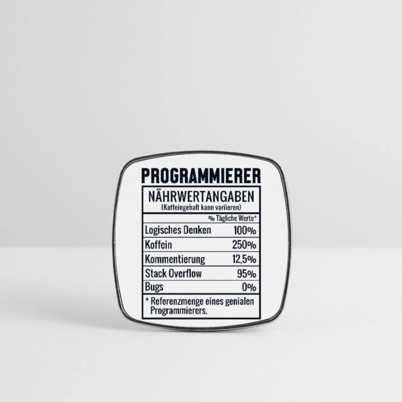 Programmierer Nährwertangaben Developer Coder Viereckiger Kühlschrankmagnet
