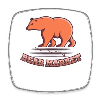Bear Market Investor Bull Bear Day Trader Stock - Square fridge magnet - white - Front