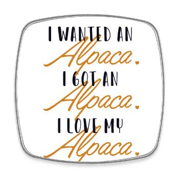 I love my Alpaca Llama Vicuna Guanaco Breeder - Square fridge magnet - white - Front