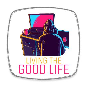 Living The Good Life Softwareingenieur Coder - Viereckiger Kühlschrankmagnet - Weiß - Vorne