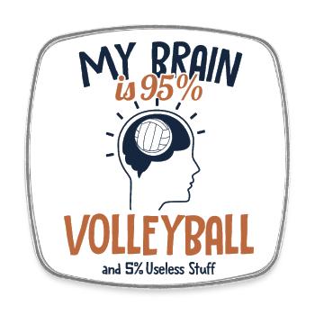 My Brain is 95% Volleyball Volleyballspieler - Viereckiger Kühlschrankmagnet - Weiß - Vorne
