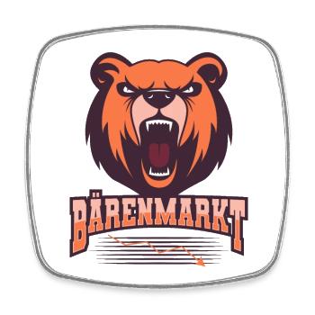 Bärenmarkt Aktienmarkt Trader Börse - Viereckiger Kühlschrankmagnet - Weiß - Vorne