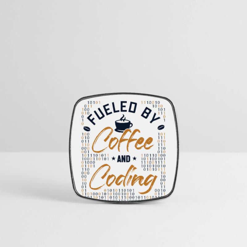 Fueled by Coffee and Coding Developer Coder Viereckiger Kühlschrankmagnet