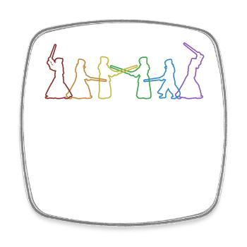 Kendo LGBT Rainbow Kenjusu Kata Shinai Samurai - Square fridge magnet - white - Front
