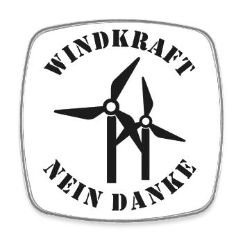 Windkraft Nein Danke - Viereckiger Kühlschrankmagnet - Weiß - Vorne