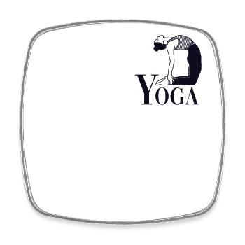 Logo de yoga Emblème Ashtanga Hatha Asanas Kundalini - Magnet carré - blanc - Devant