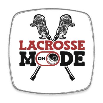Lacrosse Mode On Lax Spieler Polocrosse - Viereckiger Kühlschrankmagnet - Weiß - Vorne