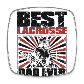 Best Lacrosse Dad Ever Lax Spieler Polocrosse - Viereckiger Kühlschrankmagnet - Weiß - Vorne
