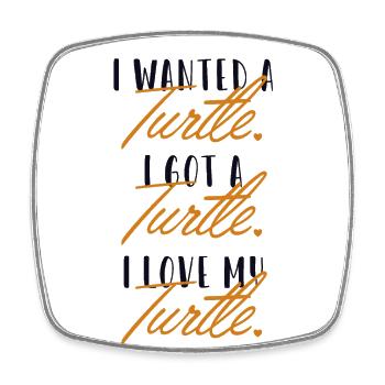 Turtle Love Giant Tortoise Tortoise - Square fridge magnet - white - Front